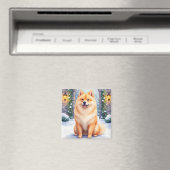 Chow Chow Schneehof Weihnachtskunst Magnet (In Situ (Geschirrspüler))