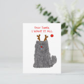 Chow-Chow schwarze liebe Sankt Feiertagspostkarte (Stehend Vorderseite)