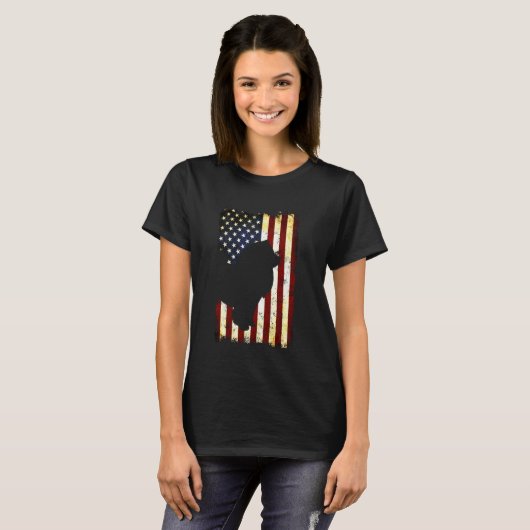 Chow chow Silhouette American Flag 4. Juli Cho T-Shirt (Vorne ganz)