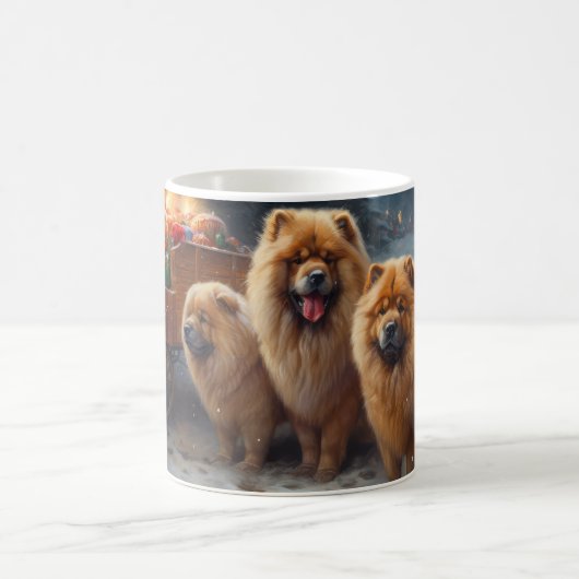 Chow Chow Snowy Sleigh Weihnachtsdekor Kaffeetasse (Mittel)
