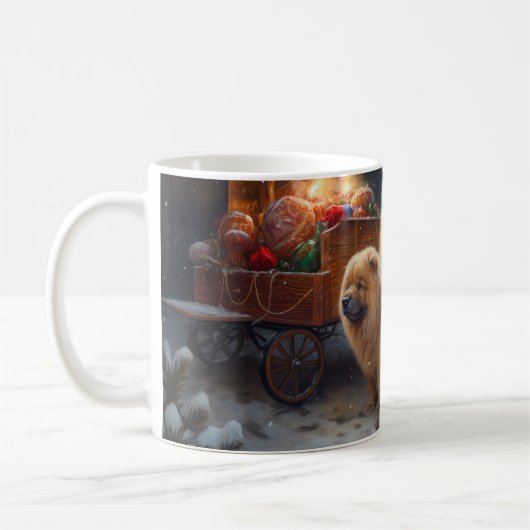 Chow Chow Snowy Sleigh Weihnachtsdekor Kaffeetasse (Links)