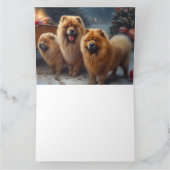 Chow Chow Snowy Sleigh Weihnachtsdekor Karte (Innenseite)