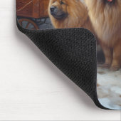 Chow Chow Snowy Sleigh Weihnachtsdekor Mousepad (Ecke)