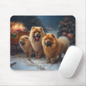 Chow Chow Snowy Sleigh Weihnachtsdekor Mousepad (Mit Mouse)