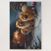 Chow Chow Snowy Sleigh Weihnachtsdekor Puzzle (Vertikal)