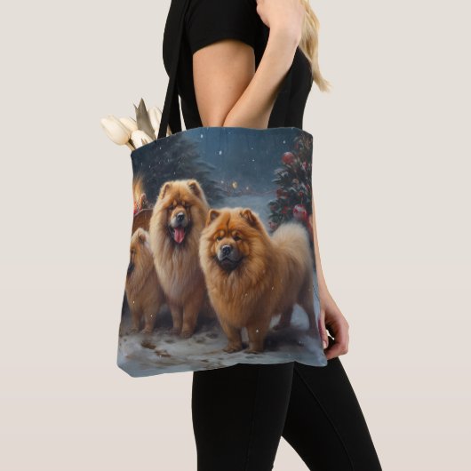 Chow Chow Snowy Sleigh Weihnachtsdekor Tasche (Von Nahem)