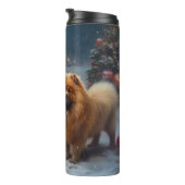 Chow Chow Snowy Sleigh Weihnachtsdekor Thermosbecher (Nach rechts gedreht)