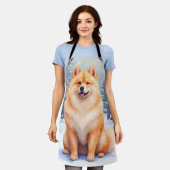 Chow Chow Snowy Stone Courtyard Christmas Art Schürze (Getragen)