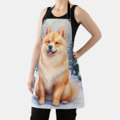 Chow Chow Snowy Stone Courtyard Christmas Art Schürze (InSitu)