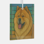 Chow Chow "Stached Glass" Ornament Aus Glas (Vorderseite Rechts)