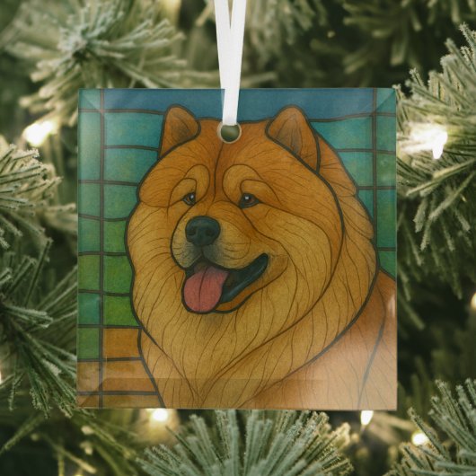 Chow Chow "Stached Glass" Ornament Aus Glas (Insitu)