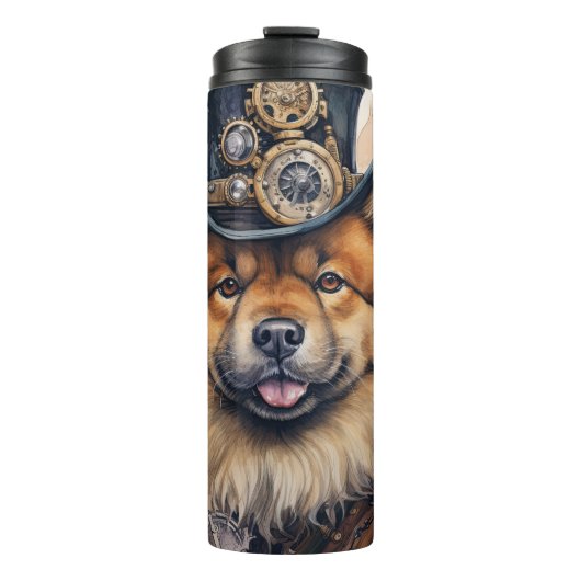 Chow Chow Steampunk-Hund Thermosbecher (Vorderseite)