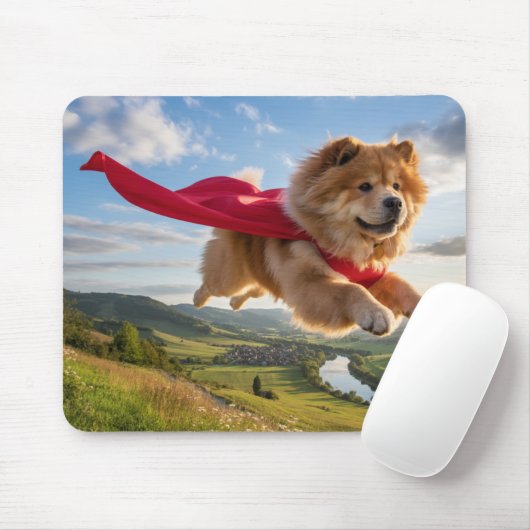 Chow Chow Superhero Mousepad (Mit Mouse)
