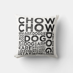 Chow-Chow-Typografie Kissen