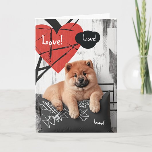 Chow Chow Valentine Card Dankeskarte (Vorderseite)