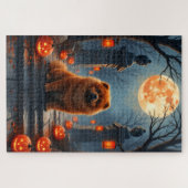 Chow Chow verlassener Tempel Halloween Kunst Puzzle (Horizontal)