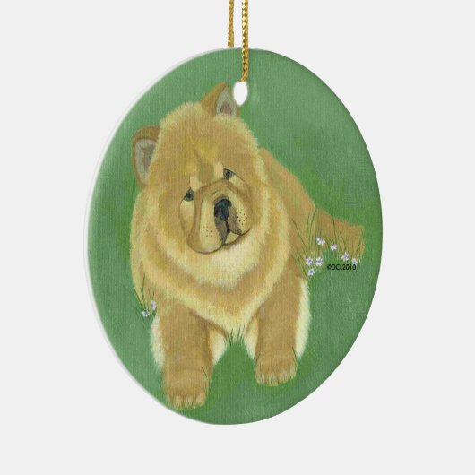 Chow-Chow Verzierung KUNST Keramikornament (Rechts)
