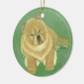 Chow-Chow Verzierung KUNST Keramikornament (Links)