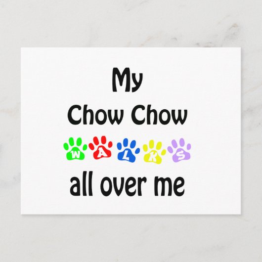 Chow Chow Walking Design Postkarte (Vorderseite)