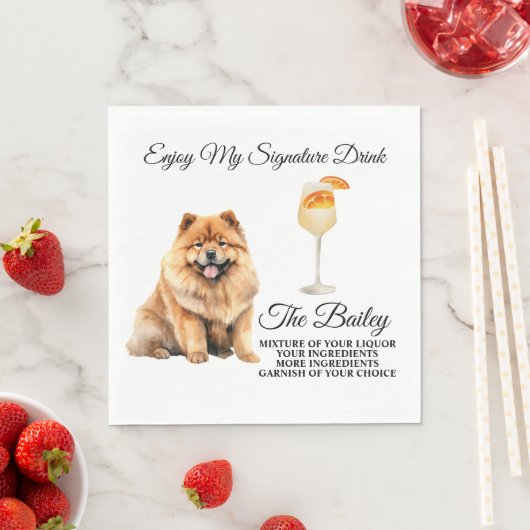 Chow Chow Wedding Signature Drink Serviette (Beispiel)