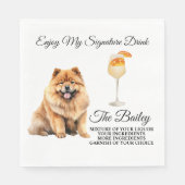 Chow Chow Wedding Signature Drink Serviette (Vorderseite)