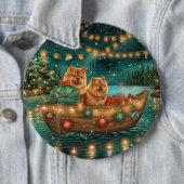 Chow Chow Weihnachten Feierliche Reise Button (Beispiel)