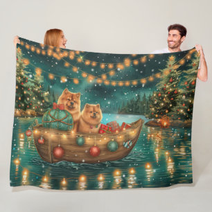 Chow Chow Weihnachten Feierliche Reise Fleecedecke