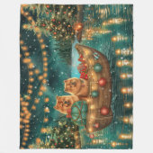 Chow Chow Weihnachten Feierliche Reise Fleecedecke (Vorderseite)