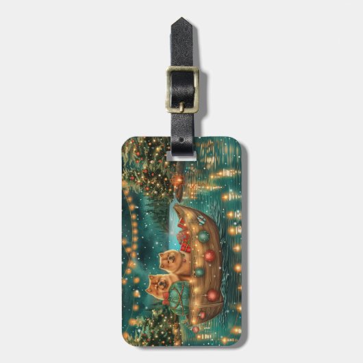 Chow Chow Weihnachten Feierliche Reise Gepäckanhänger (Vorderseite vertikal)