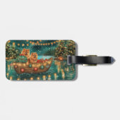 Chow Chow Weihnachten Feierliche Reise Gepäckanhänger (Rückseite horizontal)