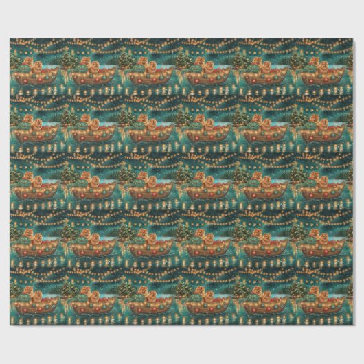 Chow Chow Weihnachten Feierliche Reise Geschenkpapier (Flach)