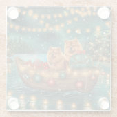 Chow Chow Weihnachten Feierliche Reise Glasuntersetzer (Rückseite)