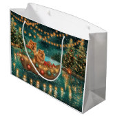 Chow Chow Weihnachten Feierliche Reise Große Geschenktüte (Rückseite Schrägansicht)