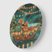 Chow Chow Weihnachten Feierliche Reise Große Wanduhr (Winkel)