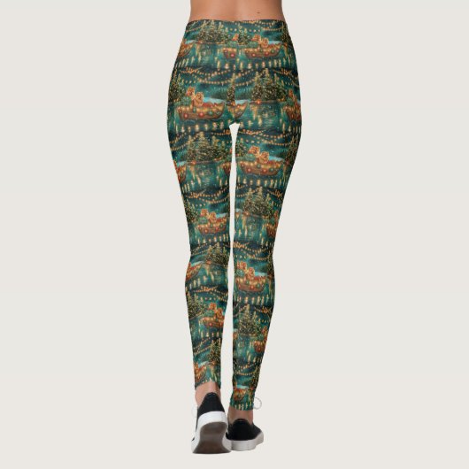 Chow Chow Weihnachten Feierliche Reise Leggings (Rückseite)