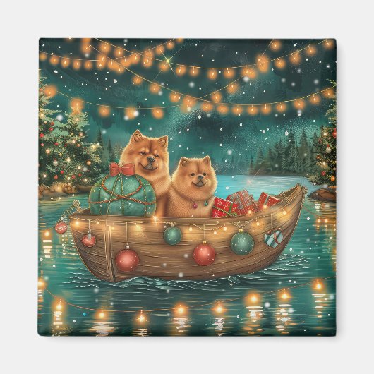 Chow Chow Weihnachten Feierliche Reise Magnet (Vorne)