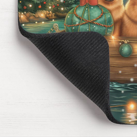 Chow Chow Weihnachten Feierliche Reise Mousepad (Ecke)