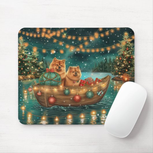 Chow Chow Weihnachten Feierliche Reise Mousepad (Mit Mouse)