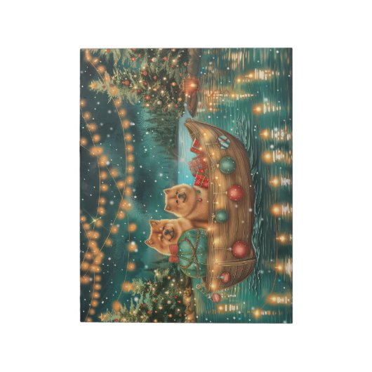 Chow Chow Weihnachten Feierliche Reise Notizblock (Rotiert)