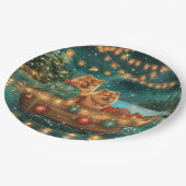 Chow Chow Weihnachten Feierliche Reise Pappteller (Schrägansicht)