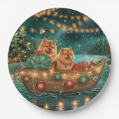 Chow Chow Weihnachten Feierliche Reise Pappteller (Vorderseite)