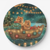 Chow Chow Weihnachten Feierliche Reise Pappteller (Vorderseite)