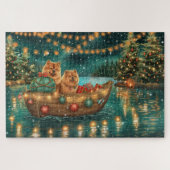 Chow Chow Weihnachten Feierliche Reise Puzzle (Horizontal)