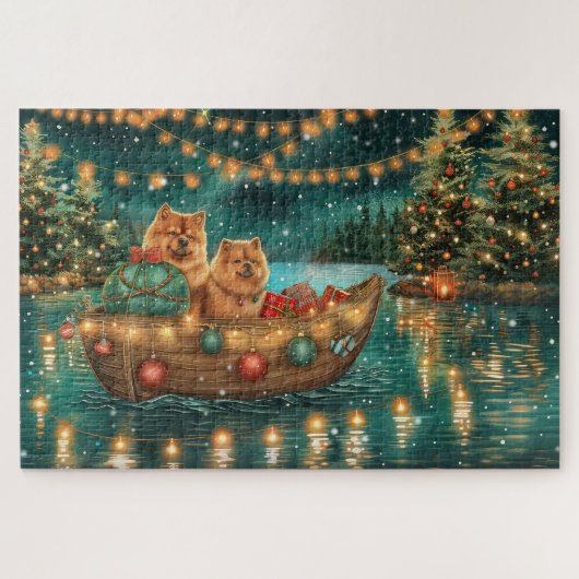 Chow Chow Weihnachten Feierliche Reise Puzzle (Horizontal)