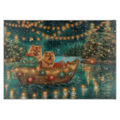 Chow Chow Weihnachten Feierliche Reise Schneidebrett (Vorderseite)