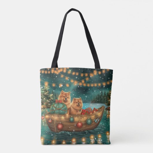 Chow Chow Weihnachten Feierliche Reise Tasche (Rückseite)