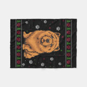 Chow Chow Weihnachten Sweater Xmas Haustier Hund L Fleecedecke (Vorderseite (Horizontal))