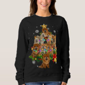 Chow Chow Weihnachtsbaum Lights Pajamas Familie Sweatshirt (Vorderseite)