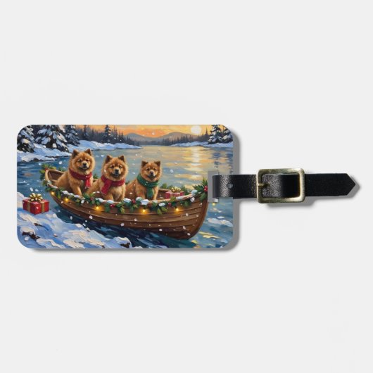 Chow Chow Weihnachtsboot-Feiertag Gepäckanhänger (Vorderseite horizontal)