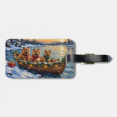 Chow Chow Weihnachtsboot-Feiertag Gepäckanhänger (Rückseite horizontal)